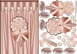 Pale Peach Roses Arranged on a Scallop