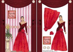 Lady in Red with Drapes