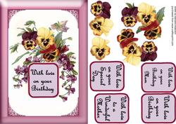 Pansies on Pink