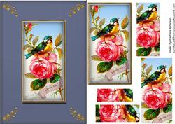 Pink Rose and Singing Bird