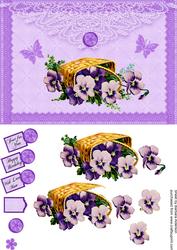 Floral Basket on Envelope Style Card Front