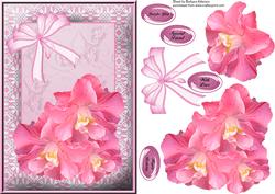 Lace Frame with Pink Flowers