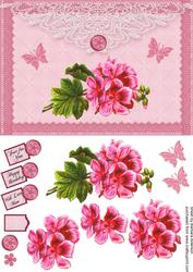 Pink Geranium Envelope Style Card