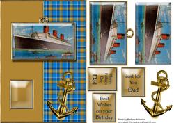 Cruise Liner and Anchor on Tartan