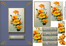 Yellow Floral Topper on Card Front
