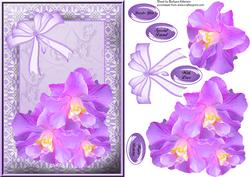 Lace Frame with Lilac Flowers