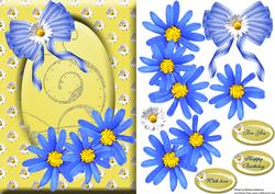 Oval Daisy Frame with Flowers and a Bow