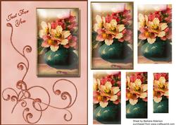 Framed Flowers with a Flourish in Peach