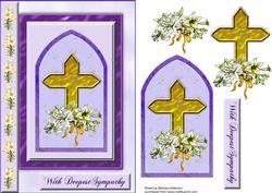 Sympathy Cross with Lilies