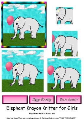 Elephant Krayon Kritter for Girls