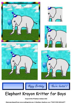 Elephant Krayon Kritter for Boys