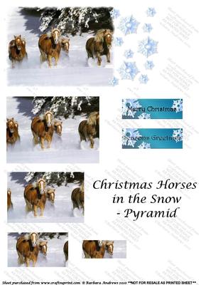 Christmas Horses in the Snow - Pyramid