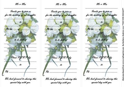 Parents of the Bride - White Roses Wedding Invitations