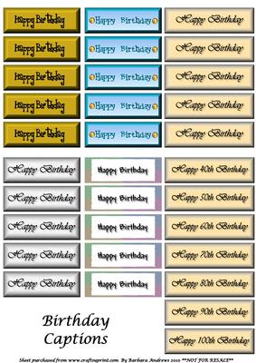 Birthday Captions