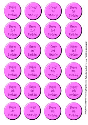 Pink Button Age Girl Birthday Captions