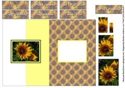 Bright Sunflower Foldback Card with Pyramid