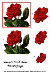 Simple Red Rose Decoupage