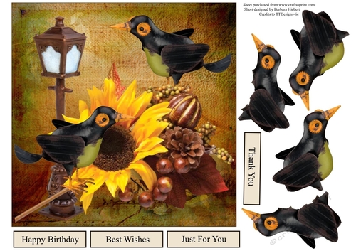 Rusty Garden Birds Topper With Decoupage