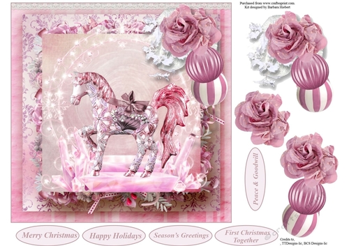 Holiday Pink Surprise Topper with Decoupage