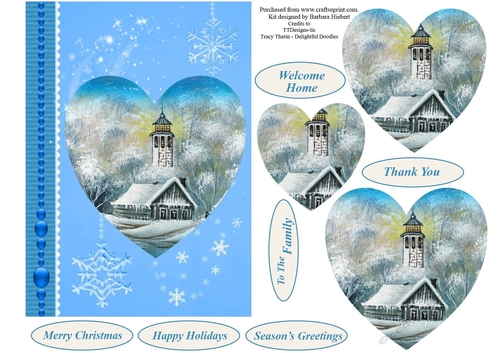 Snowflake Heart Church Pyramid Topper