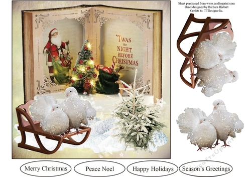 Christmas Book Topper with Decoupage