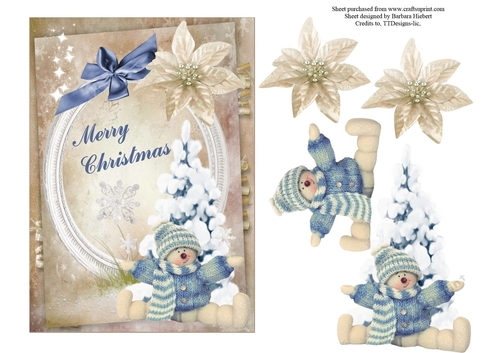 Snowflke Snowbaby Topper with Decoupage