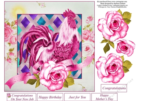 Early Morning Rooster Topper with Decoupage