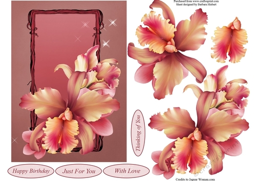 Orchids Topper 2 with Decoupage