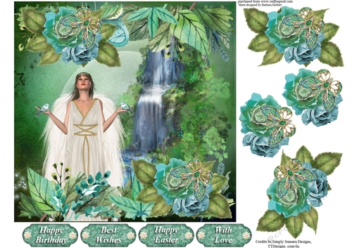 Touch of an Angel Topper with Decoupage