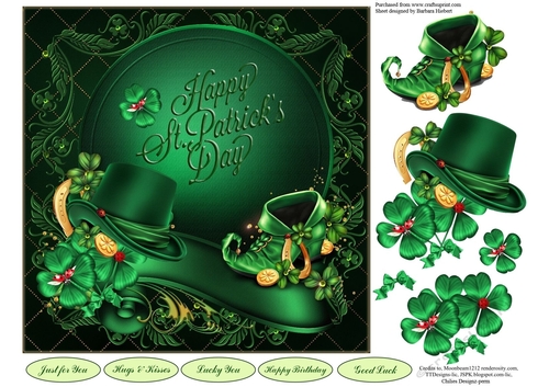 St Patricks Lucky Topper with Decoupage