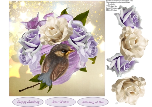 Rose Ball Topper with Decoupage