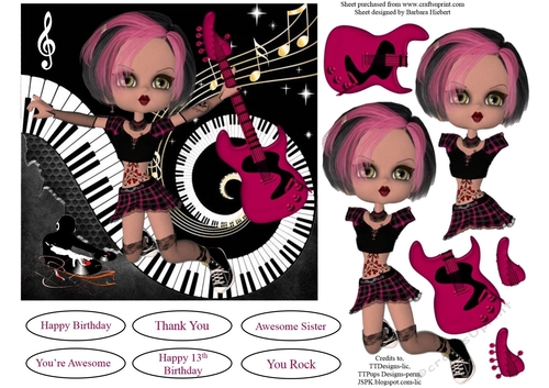 Dancing To The Music Topper with Decoupage