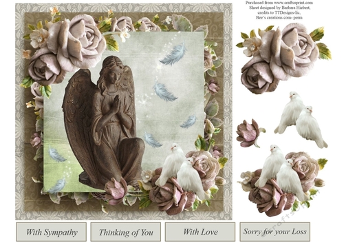 Angel Sympathy Topper with Decoupage