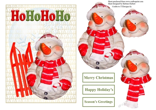 Ho Ho Ho Let it Snow Topper with Decoupage