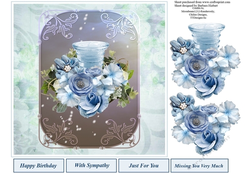 Candle Blues Topper with Decoupage