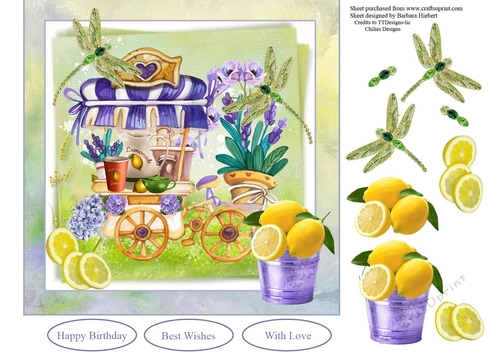 Lemonade Cart Topper with Decoupage