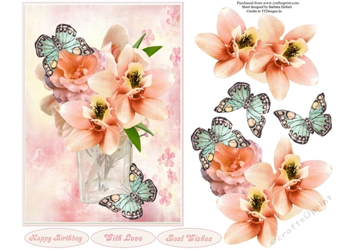 Just Picked Flowers Topper With Decoupage
