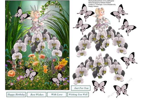 Orchid Fairy Topper with Decoupage