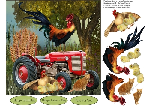 Morning on the Farm Topper with Decoupage