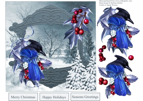 Scenic Jay Topper with Decoupage