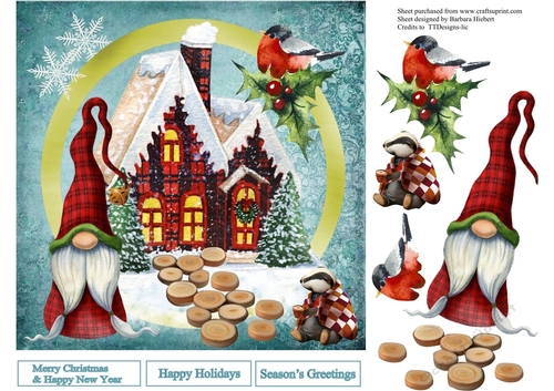 Welcome Friends Holiday Topper with Decoupage