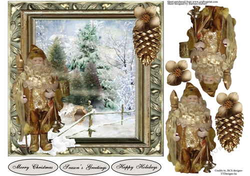 Old Staint  Nick Topper with Decoupage