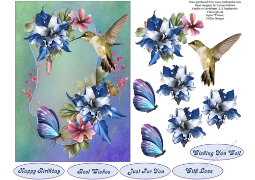 Spring Hummer Topper with Decoupage