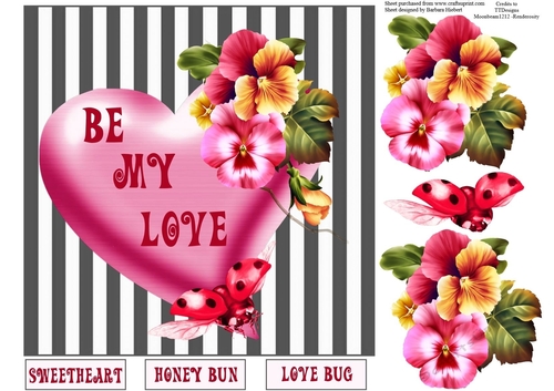 Be My Love Bug Topper With Decoupage