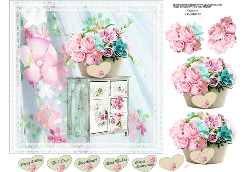 Rose Chest Topper with Decoupage