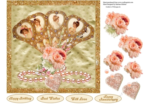 Vintage Ladies Fan Topper with Decoupage