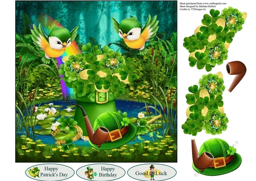 Hidden Gold St.Patricks Day Topper with Decoupage