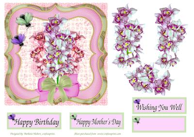 A Bunch of Orchids with Decoupage