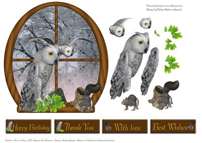 Snowy Owls in Window