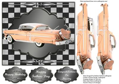 58 Chev on Checkered Background with Decoupage